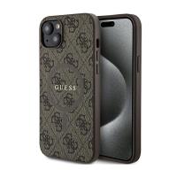 Guess 4G Collection Leather Metal Logo MagSafe - Etui iPhone 15 Plus / 14 Plus (brązowy) Guess 4G Collection Leather Metal Logo MagSafe - Etui iPhone 15 Plus / 14 Plus (brązowy)