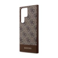 Guess 4G Bottom Stripe Metal Logo Collection - Etui Samsung Galaxy S24 Ultra (brązowy)