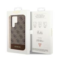 Guess 4G Bottom Stripe Metal Logo Collection - Etui Samsung Galaxy S24 Ultra (brązowy)