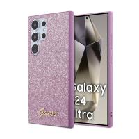 Guess Glitter Flakes Metal Logo Case - Etui Samsung Galaxy S24 Ultra (fioletowy)