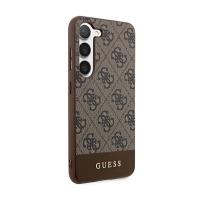 Guess 4G Bottom Stripe Metal Logo Collection - Etui Samsung Galaxy S24+ (brązowy)