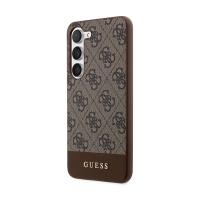 Guess 4G Bottom Stripe Metal Logo Collection - Etui Samsung Galaxy S24 (brązowy)