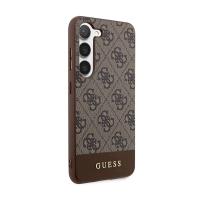 Guess 4G Bottom Stripe Metal Logo Collection - Etui Samsung Galaxy S24 (brązowy)