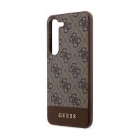 Guess 4G Bottom Stripe Metal Logo Collection - Etui Samsung Galaxy S24 (brązowy)