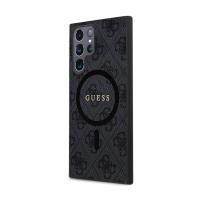 Guess 4G Collection Leather Metal Logo MagSafe - Etui Samsung Galaxy S24 Ultra (czarny)