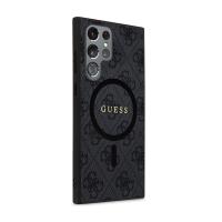 Guess 4G Collection Leather Metal Logo MagSafe - Etui Samsung Galaxy S24 Ultra (czarny)