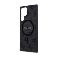 Guess 4G Collection Leather Metal Logo MagSafe - Etui Samsung Galaxy S24 Ultra (czarny)