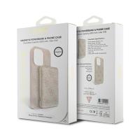 Guess Bundle Pack MagSafe 4G Metal Gold Logo - Zestaw etui + Power Bank 5000mAh MagSafe iPhone 14 Pro (różowy)