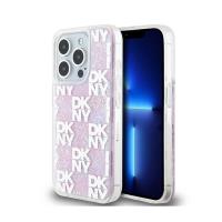 DKNY Liquid Glitter Multilogo - Etui iPhone 15 Pro (różowy) DKNY Liquid Glitter Multilogo - Etui iPhone 15 Pro (różowy)