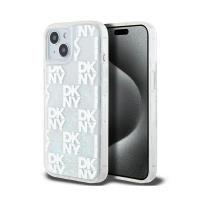 DKNY Liquid Glitter Multilogo - Etui iPhone 15 / 14 / 13 (biały) DKNY Liquid Glitter Multilogo - Etui iPhone 15 / 14 / 13 (biały)
