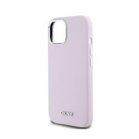 DKNY Liquid Silicone Small Metal Logo MagSafe - Etui iPhone 15 Plus / 14 Plus (różowy)
