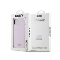 DKNY Liquid Silicone Small Metal Logo MagSafe - Etui iPhone 15 / 14 / 13 (różowy)