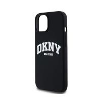 DKNY Liquid Silicone White Printed Logo MagSafe - Etui iPhone 11 (czarny)