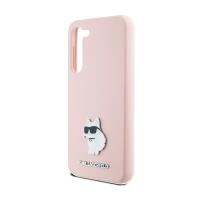 Karl Lagerfeld Silicone Choupette Metal Pin - Etui Samsung Galaxy S24+ (różowy)