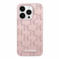 Karl Lagerfeld Leather Monogram Metal Logo - Etui iPhone 15 Pro (różowy) Karl Lagerfeld Leather Monogram Metal Logo - Etui iPhone 15 Pro (różowy)
