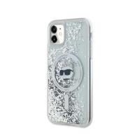 Karl Lagerfeld Liquid Glitter Choupette Head MagSafe - Etui iPhone 11 (przezroczysty)