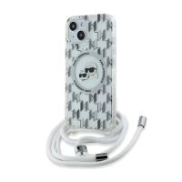 Karl Lagerfeld IML Crossbody Monogram Karl & Choupette Head MagSafe - Etui iPhone 15 / 14 / 13 (przezroczysty) Karl Lagerfeld IML Crossbody Monogram Karl & Choupette Head MagSafe - Etui iPhone 15 / 14 / 13 (przezroczysty)