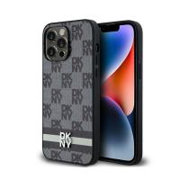 DKNY Leather Checkered Mono Pattern & Printed Stripes - Etui iPhone 14 Pro Max (czarny) DKNY Leather Checkered Mono Pattern & Printed Stripes - Etui iPhone 14 Pro Max (czarny)