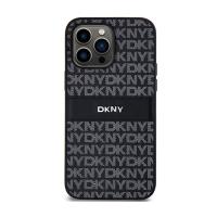 DKNY Leather Mono Stripe & Metal Logo - Etui iPhone 14 Pro Max (czarny)