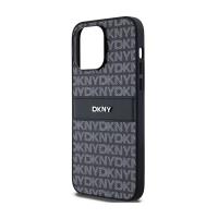 DKNY Leather Mono Stripe & Metal Logo - Etui iPhone 14 Pro Max (czarny)