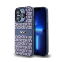 DKNY Leather Mono Stripe & Metal Logo - Etui iPhone 15 Pro (niebieski) DKNY Leather Mono Stripe & Metal Logo - Etui iPhone 15 Pro (niebieski)