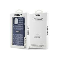 DKNY Leather Mono Stripe & Metal Logo - Etui iPhone 15 / 14 / 13 (niebieski)
