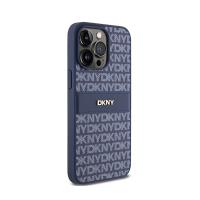 DKNY Leather Mono Stripe & Metal Logo - Etui iPhone 15 Pro Max (niebieski)