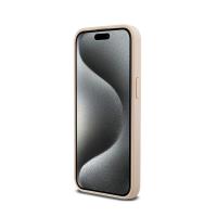 DKNY Leather Mono Stripe & Metal Logo - Etui iPhone 15 Pro Max (różowy)
