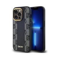 DKNY Leather Checkered Mono Pattern MagSafe - Etui iPhone 14 Pro Max (czarny) DKNY Leather Checkered Mono Pattern MagSafe - Etui iPhone 14 Pro Max (czarny)