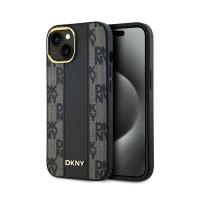 DKNY Leather Checkered Mono Pattern MagSafe - Etui iPhone 15 Plus / 14 Plus (czarny) DKNY Leather Checkered Mono Pattern MagSafe - Etui iPhone 15 Plus / 14 Plus (czarny)