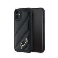 Karl Lagerfeld Diagonal Quilted Script - Etui iPhone 11 (czarny) Karl Lagerfeld Diagonal Quilted Script - Etui iPhone 11 (czarny)