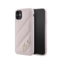 Karl Lagerfeld Diagonal Quilted Script - Etui iPhone 11 (różowy) Karl Lagerfeld Diagonal Quilted Script - Etui iPhone 11 (różowy)