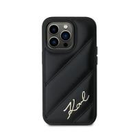 Karl Lagerfeld Diagonal Quilted Script - Etui iPhone 14 Pro Max (czarny)