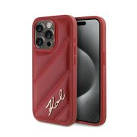 Karl Lagerfeld Diagonal Quilted Script - Etui iPhone 15 Pro (czerwony) Karl Lagerfeld Diagonal Quilted Script - Etui iPhone 15 Pro (czerwony)