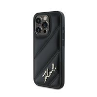 Karl Lagerfeld Diagonal Quilted Script - Etui iPhone 15 Pro Max (czarny)