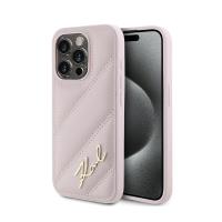 Karl Lagerfeld Diagonal Quilted Script - Etui iPhone 15 Pro Max (różowy) Karl Lagerfeld Diagonal Quilted Script - Etui iPhone 15 Pro Max (różowy)