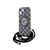 Karl Lagerfeld IML Crossbody Monogram Karl & Choupette Head MagSafe - Etui iPhone 15 / 14 / 13 (czarny) Karl Lagerfeld IML Crossbody Monogram Karl & Choupette Head MagSafe - Etui iPhone 15 / 14 / 13 (czarny)
