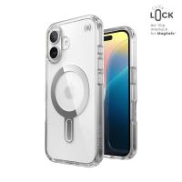 Speck Presidio Perfect-Clear ClickLock & MagSafe - Etui iPhone 16 (Clear / Chrome Finish / Serene Silver) Speck Presidio Perfect-Clear ClickLock & MagSafe - Etui iPhone 16 (Clear / Chrome Finish / Serene Silver)