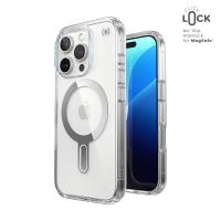 Speck Presidio Perfect-Clear ClickLock & MagSafe - Etui iPhone 16 Pro (Clear / Chrome Finish / Serene Silver) Speck Presidio Perfect-Clear ClickLock & MagSafe - Etui iPhone 16 Pro (Clear / Chrome Finish / Serene Silver)