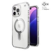 Speck Presidio Perfect-Clear ClickLock & MagSafe - Etui iPhone 16 Pro Max (Clear / Chrome Finish / Serene Silver) Speck Presidio Perfect-Clear ClickLock & MagSafe - Etui iPhone 16 Pro Max (Clear / Chrome Finish / Serene Silver)