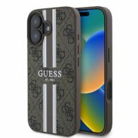 Guess 4G Printed Stripes MagSafe - Etui iPhone 16 (brązowy) Guess 4G Printed Stripes MagSafe - Etui iPhone 16 (brązowy)