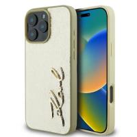 Karl Lagerfeld Metal Signature - Etui iPhone 16 Pro (złoty) Karl Lagerfeld Metal Signature - Etui iPhone 16 Pro (złoty)