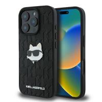 Karl Lagerfeld Monogram Choupette Head Pin - Etui iPhone 16 Pro (czarny) Karl Lagerfeld Monogram Choupette Head Pin - Etui iPhone 16 Pro (czarny)