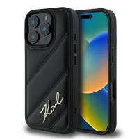 Karl Lagerfeld Quilted Signature - Etui iPhone 16 Pro (czarny) Karl Lagerfeld Quilted Signature - Etui iPhone 16 Pro (czarny)