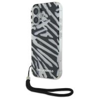 Karl Lagerfeld IML Zebra Pattern & Cord - Etui iPhone 16 (czarny) Karl Lagerfeld IML Zebra Pattern & Cord - Etui iPhone 16 (czarny)