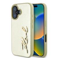 Karl Lagerfeld Metal Signature - Etui iPhone 16 (złoty) Karl Lagerfeld Metal Signature - Etui iPhone 16 (złoty)