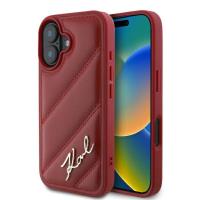 Karl Lagerfeld Quilted Signature - Etui iPhone 16 (czerwony) Karl Lagerfeld Quilted Signature - Etui iPhone 16 (czerwony)