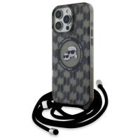 Karl Lagerfeld IML Crossbody Monogram Karl & Choupette Head MagSafe - Etui iPhone 16 Pro (czarny) Karl Lagerfeld IML Crossbody Monogram Karl & Choupette Head MagSafe - Etui iPhone 16 Pro (czarny)