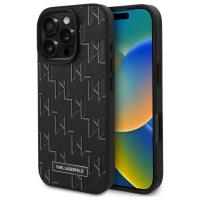 Karl Lagerfeld Leather Monogram Metal Logo MagSafe - Etui iPhone 16 Pro (czarny) Karl Lagerfeld Leather Monogram Metal Logo MagSafe - Etui iPhone 16 Pro (czarny)