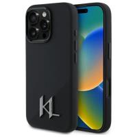 Karl Lagerfeld Silicone Shadow Metal Initial MagSafe - Etui iPhone 16 Pro (czarny) Karl Lagerfeld Silicone Shadow Metal Initial MagSafe - Etui iPhone 16 Pro (czarny)